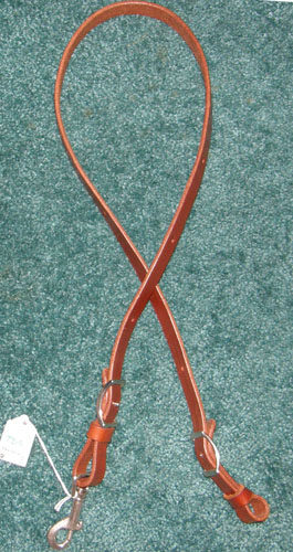 thumbnail image 2 of Giddy Up! Premium Leather Tie Down Strap For Barrel Racing – Adjustable 42-46 Inches (Medium Oil Brown) 2 of 5